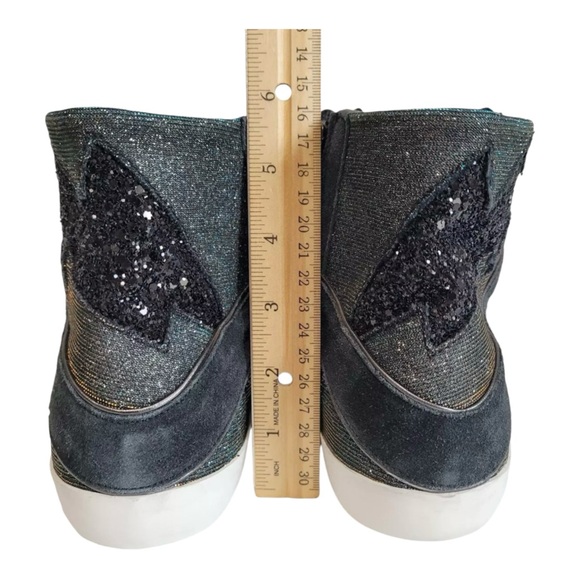 Zadig & Voltaire High Flash Shift Sparkle Leather Sneakers High Tops Sz 39 NWOB - Picture 9 of 15